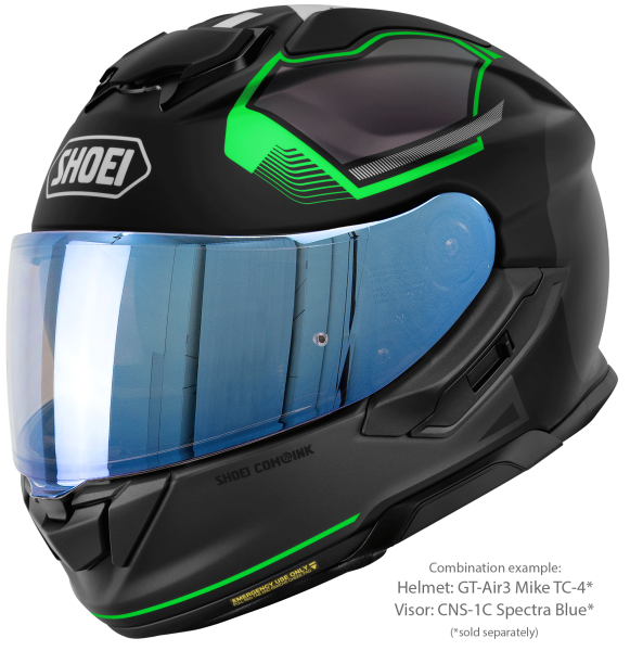 SHOEI GT-AIR3 MIKE TC-4 teljes arcú sisak, fekete/matt zöld, M-es méret, 3, nordicamoto.ro