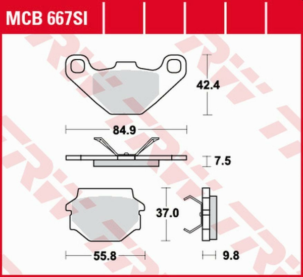 TRW szinterezett OFFROAD hátsó fékbetétek az APRILIA MX 125 '03–'07, az RX 125 '00–'01 és a CAGIVA WMX 125 '89– modellekhez, 1, nordicamoto.ro