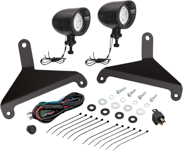 Led Mini Driving Light Kit Black, 1, nordicamoto.ro