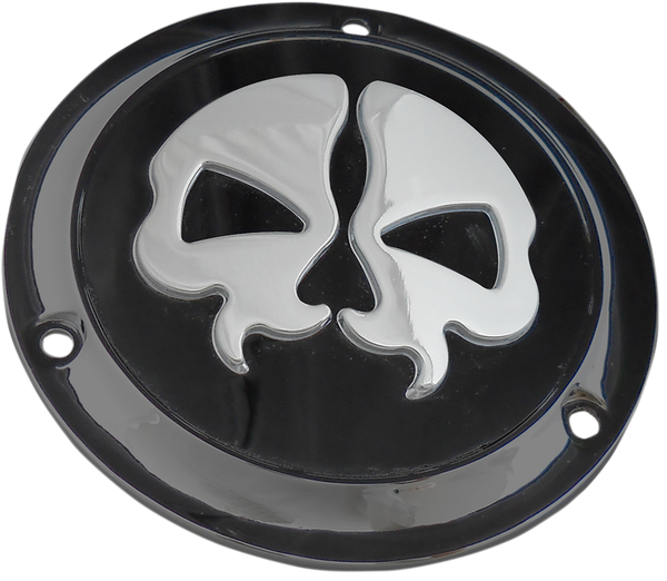Split Skull Derby Cover Black, Chrome, 2, nordicamoto.ro