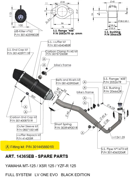 Fitting Kit For Exhaust, 1, nordicamoto.ro