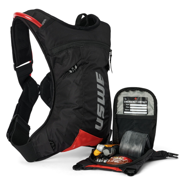 USWE MTB Hydro 3 fekete/piros víztartályos hátizsák, 1, nordicamoto.ro