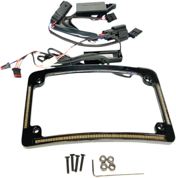 Plug & Play Run/brake/turn Led Radius License Plate Frame Amber, Red, White, 2, nordicamoto.ro
