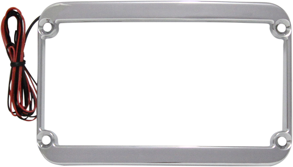 Wfb Benchmark Stretched Rear Fender Lighted License Plate Frame Chrome, 2, nordicamoto.ro