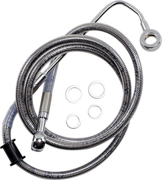 Extended Length Stainless Steel Brake Line Silver, Clear-coated Oversize [+203 mm (8'')], 1, nordicamoto.ro