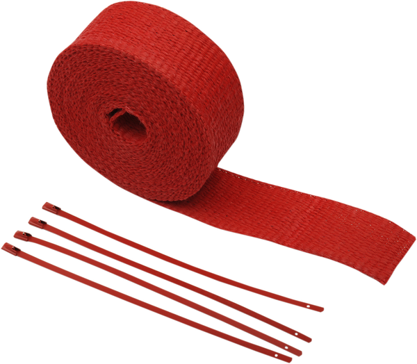 Fiberglass Exhaust Wrap Kit Red, 1, nordicamoto.ro
