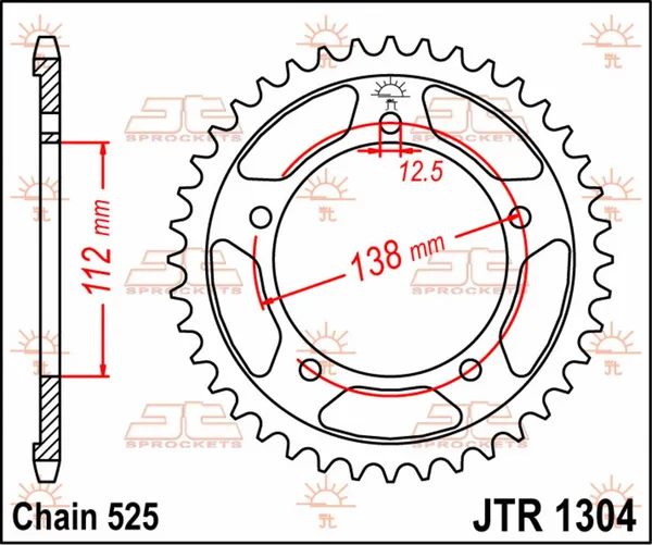 JT SPROCKETS Acél hátsó lánckerék, természetes felületű, 3, nordicamoto.ro