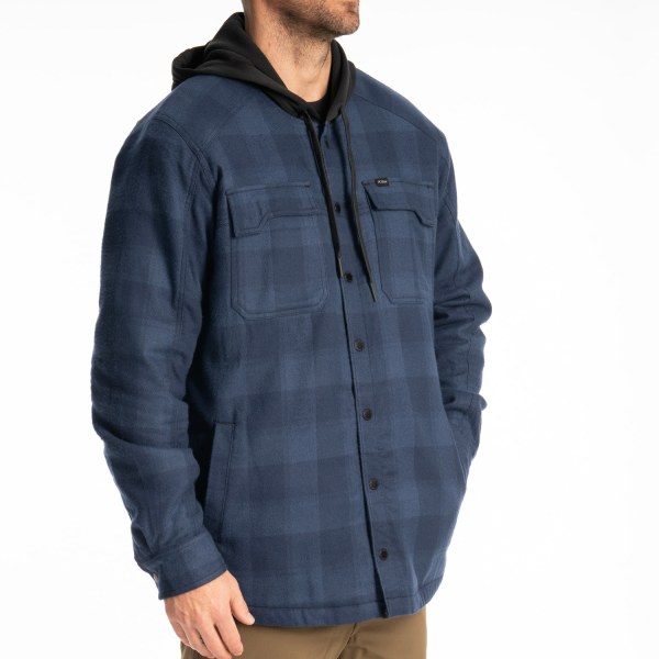 Targhee Fleece Lined Flannel Hoodie Black - Monument (Non-Current), 18, nordicamoto.ro