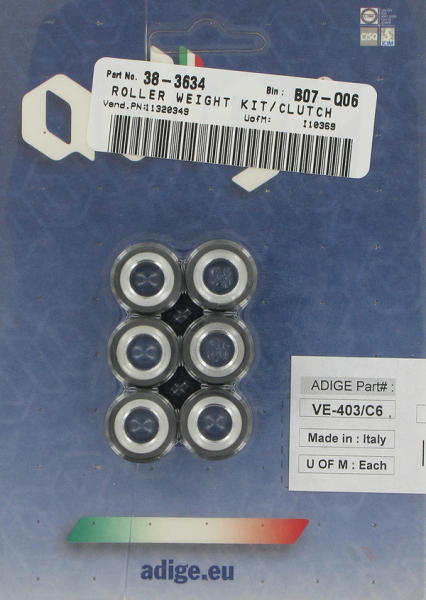 Scooter Roller Weight Kit Black, Brass, 1, nordicamoto.ro