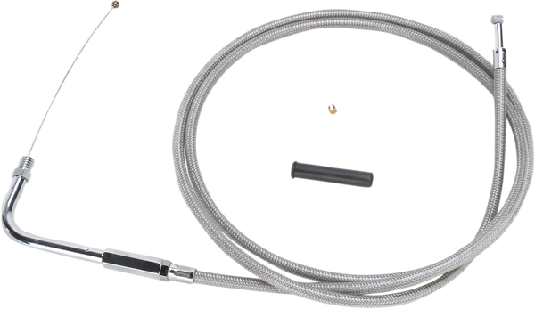 Stainless Braided Throttle Cable Silver, 1, nordicamoto.ro