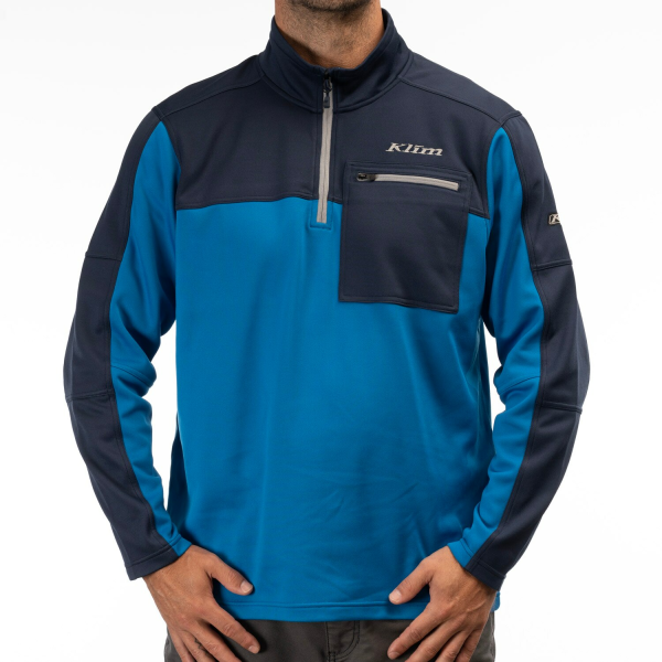 Pulover Klim Glacier 1/4 Zip Mid Layer Dark Olive - Black, 8, nordicamoto.ro
