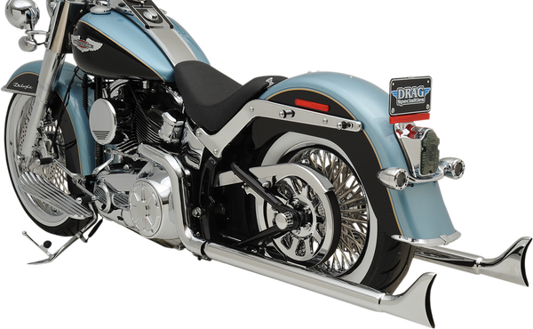 Fishtail True Dual Exhaust System Chrome, 1, nordicamoto.ro