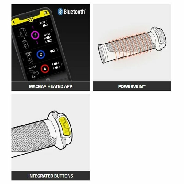MACNA HEATED GRIPS BLUETOOTH fűthető markolatok, fekete, 2, nordicamoto.ro