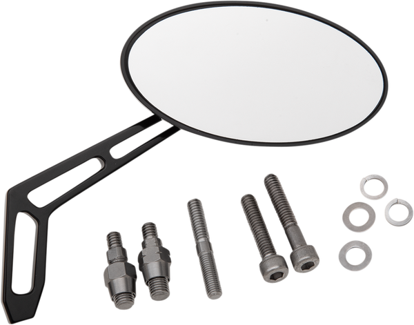 Billet Aluminum Mirrors With Clear Glass Black, 1, nordicamoto.ro
