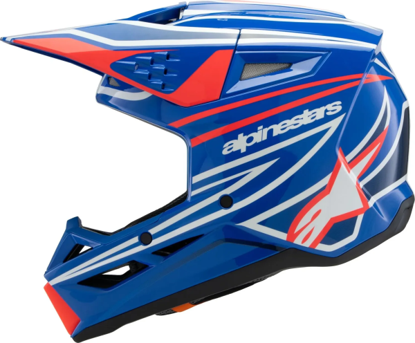 Alpinestars Youth S-m3 Wurx gyermek sisak, fekete/kék/piros/fehér, S méret, 3, nordicamoto.ro