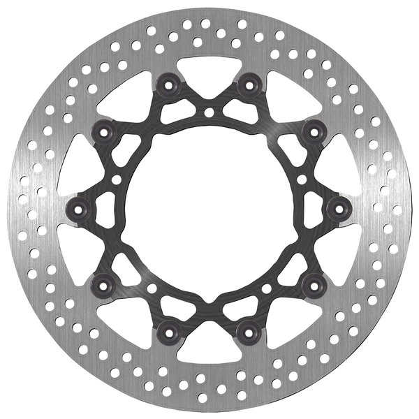 Brake Rotor Round Black, Silver, 1, nordicamoto.ro