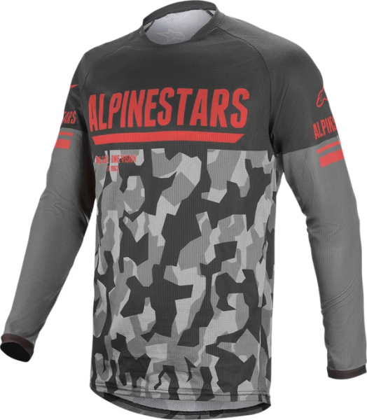 Tricou Alpinestars Venture R Gray Camo/Red Fluo M, 1, nordicamoto.ro