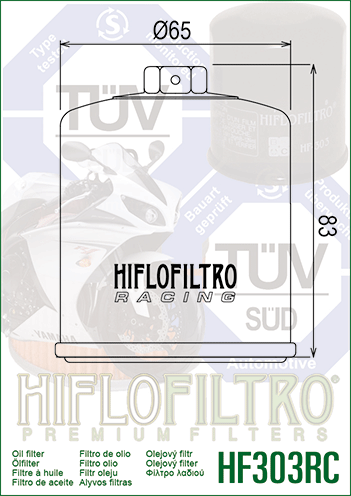 HONDA CB/CBR 400–1100 olajszűrő, gyártó: Hiflofiltro, típus: HF303RC, 2, nordicamoto.ro