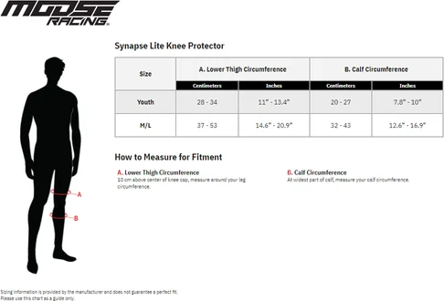 MOOSE RACING Youth Synapse Lite Knee Protectors Black, 2, nordicamoto.ro
