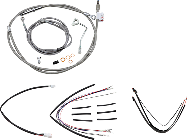 Complete Stainless Braided Handlebar Cable/brake Line Kit Silver, 1, nordicamoto.ro