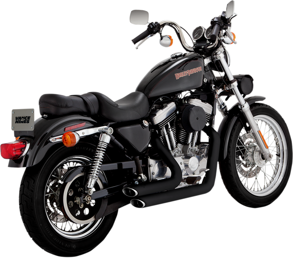Shortshots Staggered Exhaust System Black, 1, nordicamoto.ro