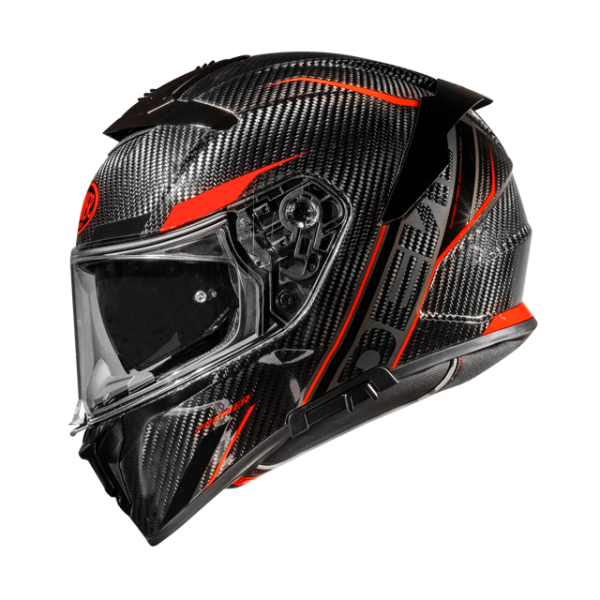 Casca Premier Devil Carbon ST2 sisak, fekete/piros, M-es méret, 2, nordicamoto.ro