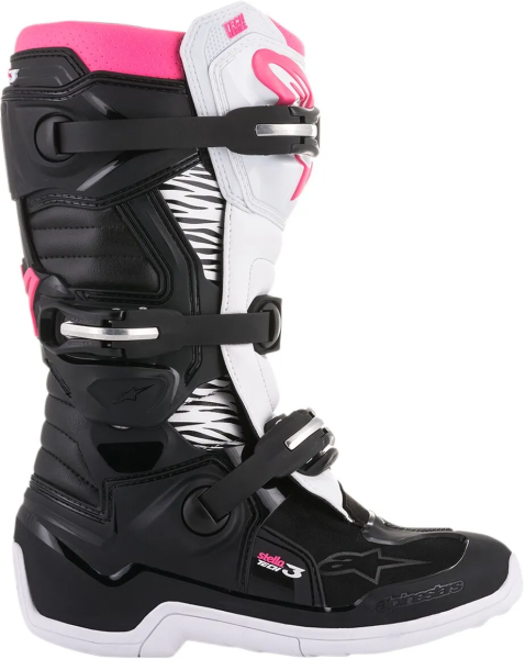 Alpinestar Stella Tech 3 női csizma, fekete-fehér-rózsaszín, 38,5-es méret, 6, nordicamoto.ro
