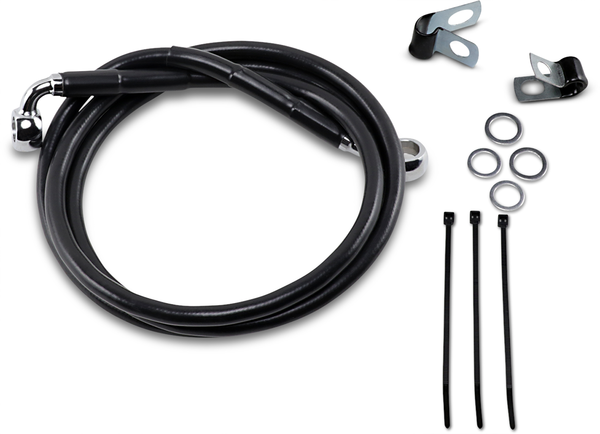 Extended Length Black Vinyl Brake Line Kit Black Oversize [+152 mm (6'')], 1, nordicamoto.ro