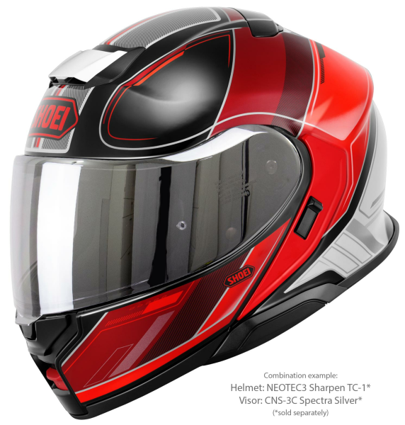 SHOEI NEOTEC3 SHARPEN TC-1 felhajtható sisak, fekete/fehér/piros, XS, 5, nordicamoto.ro