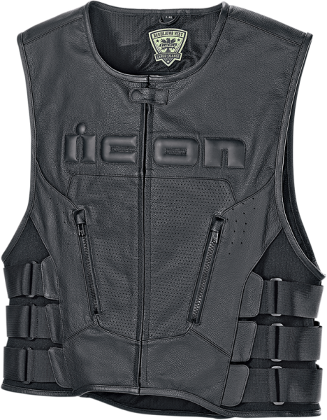 Icon Regulator™ D3O® bőr mellény – Fekete, S/M, 4, nordicamoto.ro
