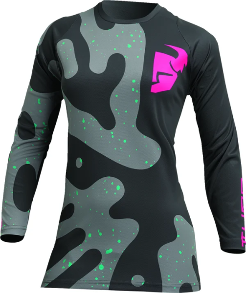 Tricou Dama Thor Sector Disguise Gray/Pink XS, 1, nordicamoto.ro