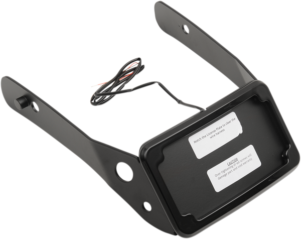 Curved License Plate Frame And Mount With License Plate Light Chrome, 1, nordicamoto.ro