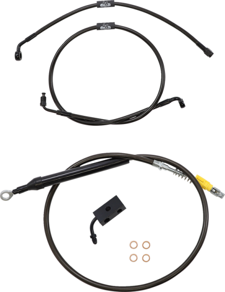 Standard Midnight Braided Handlebar Cable/brake Line Kit Black, 2, nordicamoto.ro