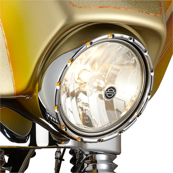 Led (r)fire Ring(r) For 7(r) Factory Headlights Chrome, 1, nordicamoto.ro