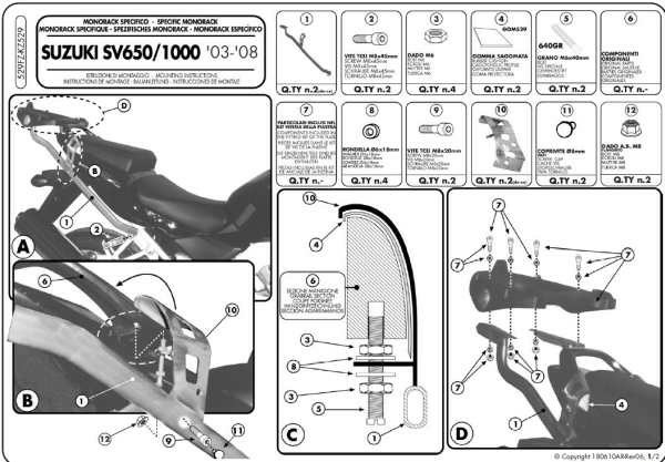 Kappa főváz a SUZUKI SV 650 / S (2003–2008) modellhez, 1, nordicamoto.ro