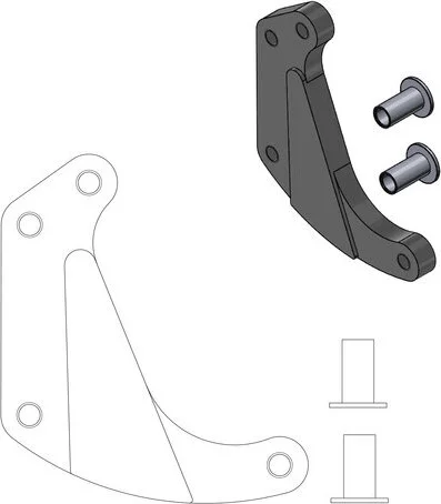 Supermoto versenyrotor-adapter tartó, fekete, 1, nordicamoto.ro