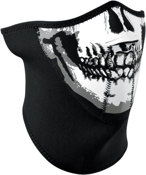 Half Mask 3 Panel Skull Black, 1, nordicamoto.ro