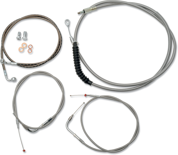 Standard Stainless Braided Handlebar Cable/brake Line Kit Silver, 3, nordicamoto.ro