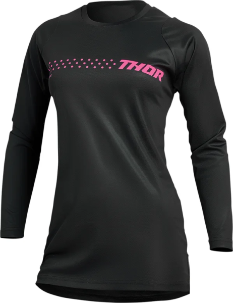 Tricou Dama Thor Sector Minimal Black/Fluo Pink XS, 1, nordicamoto.ro