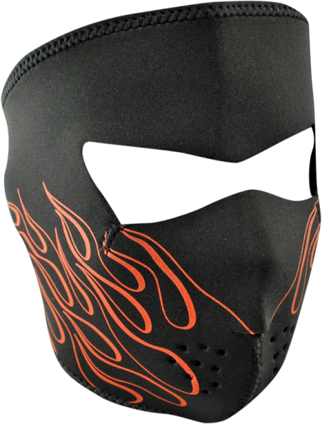Face Mask Orange Flame Black, Orange, 1, nordicamoto.ro