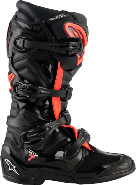Alpinestars Tech 7 csizma, fekete/fluo piros, 47-es méret, 4, nordicamoto.ro