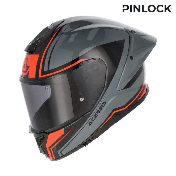 Acerbis Tarmak-X teljes arcú sisak, szürke/piros, M-es méret, 1, nordicamoto.ro