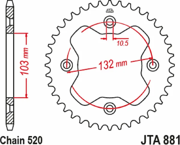 JT SPROCKETS Racelite alumínium hátsó lánckerék, narancssárga, 1, nordicamoto.ro