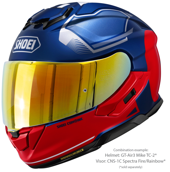 SHOEI GT-AIR3 MIKE TC-2 teljes arcú sisak, kék/piros, L-es méret, 4, nordicamoto.ro