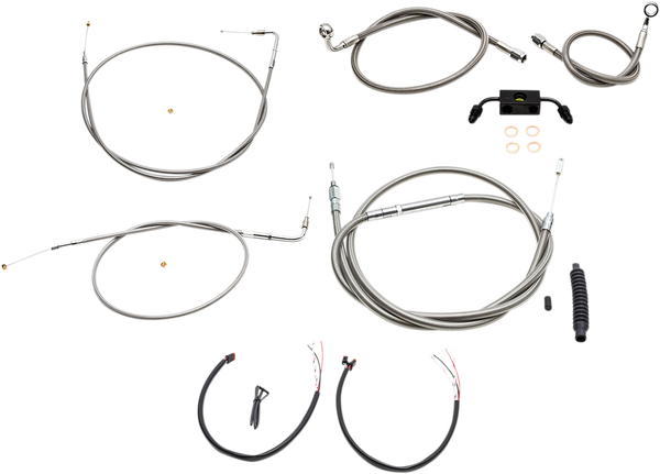 Complete Stainless Braided Handlebar Cable/brake Line Kit Silver, 1, nordicamoto.ro