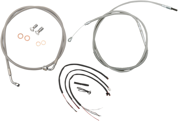 Complete Stainless Braided Handlebar Cable/brake Line Kit Silver, 1, nordicamoto.ro