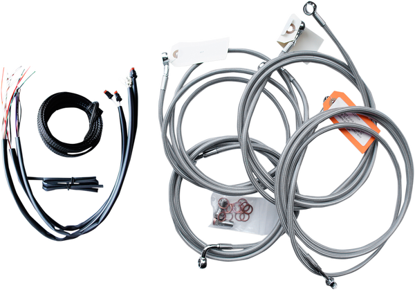 Complete Stainless Braided Handlebar Cable/brake Line Kit Silver, 1, nordicamoto.ro