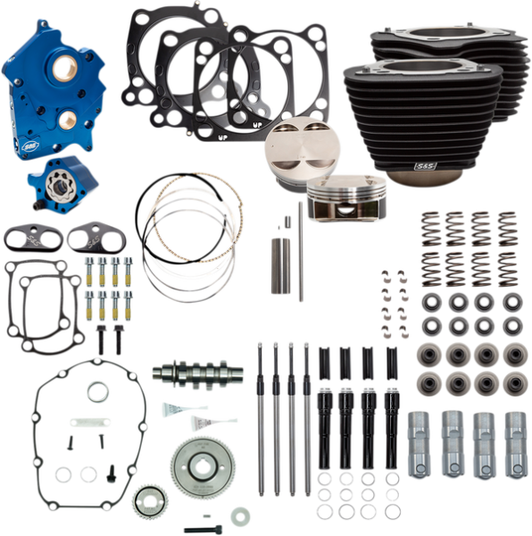 124(r) Power Package Engine Performance Kit Wrinkle Black, Non-highlighted Fins, 2, nordicamoto.ro