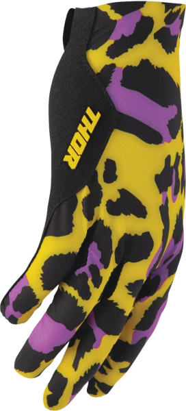 Thor Sportmode Cheetah kesztyű, sárga/lila/fekete, S méret, 4, nordicamoto.ro