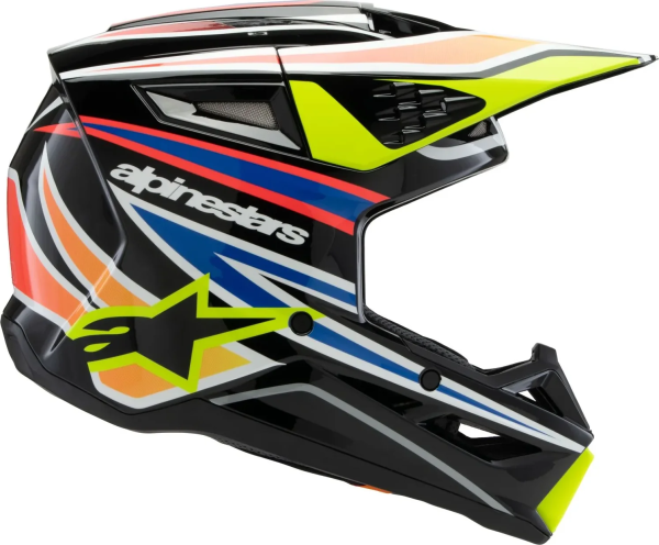 Alpinestars S-M3 Wurx gyermek sisak, fekete/kék/sárga, M méret, 5, nordicamoto.ro